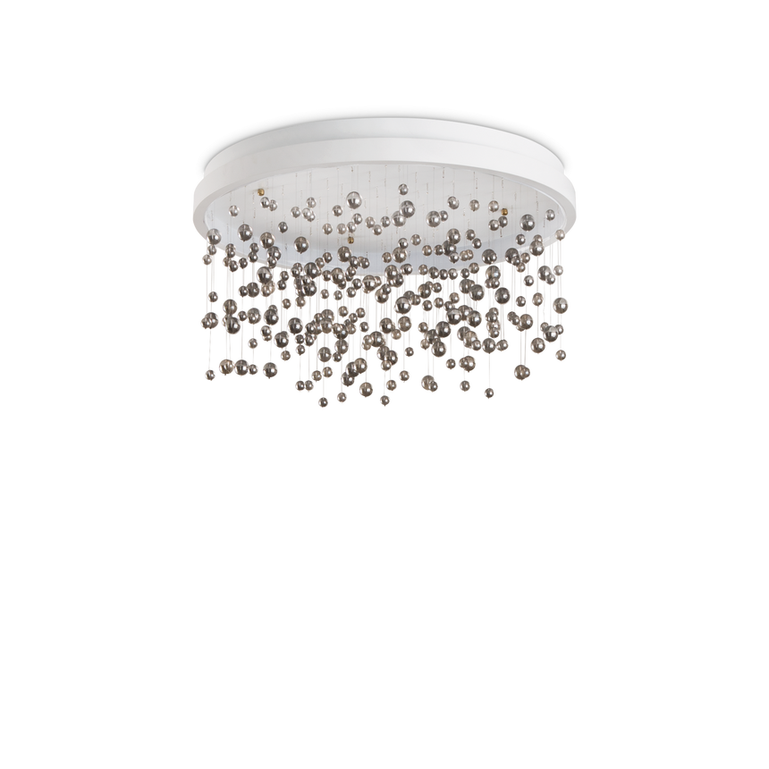 Plafón de techo Ideal Lux Armony blanco cristal LED 56W regulable Ø60cm 315805