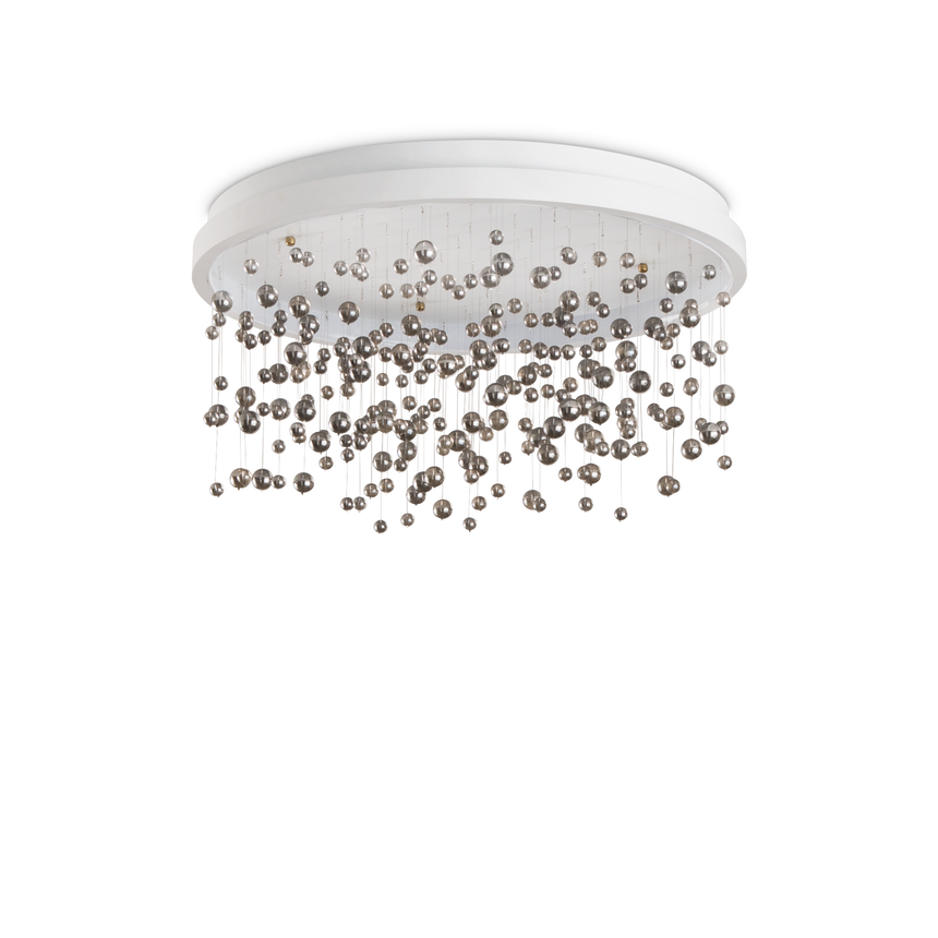 Plafón de techo Ideal Lux Armony blanco cristal LED 70W regulable Ø75cm 315812