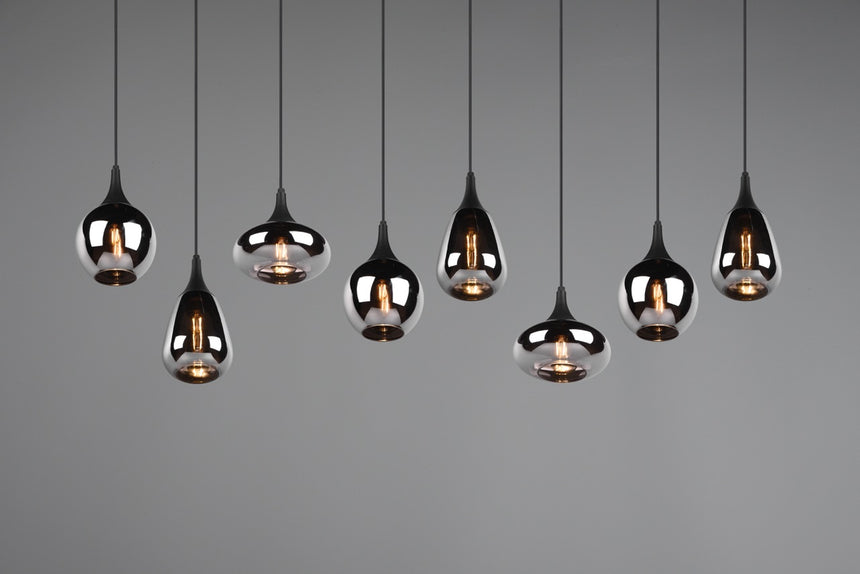 Trio Lumina Black Pendant Lamp 8 Lights 317000832