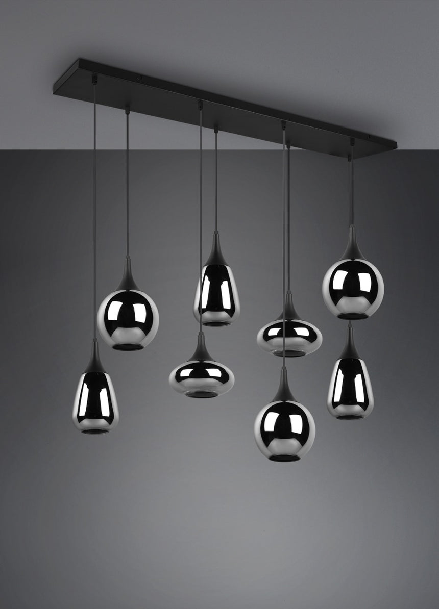 Trio Lumina Black Pendant Lamp 8 Lights 317000832