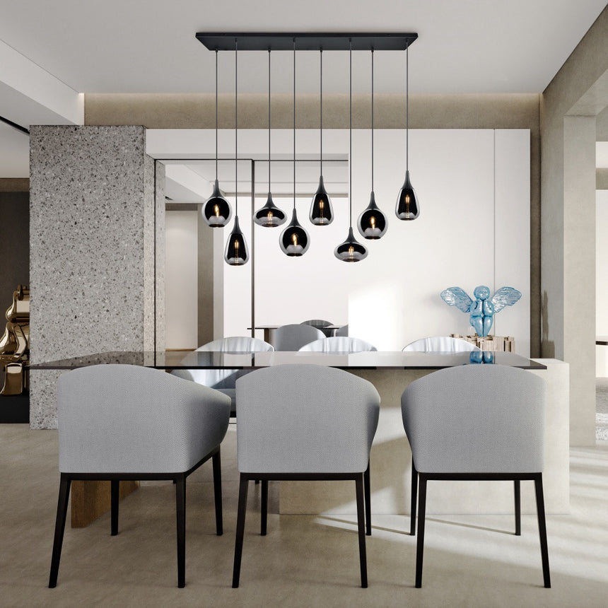 Trio Lumina Black Pendant Lamp 8 Lights 317000832