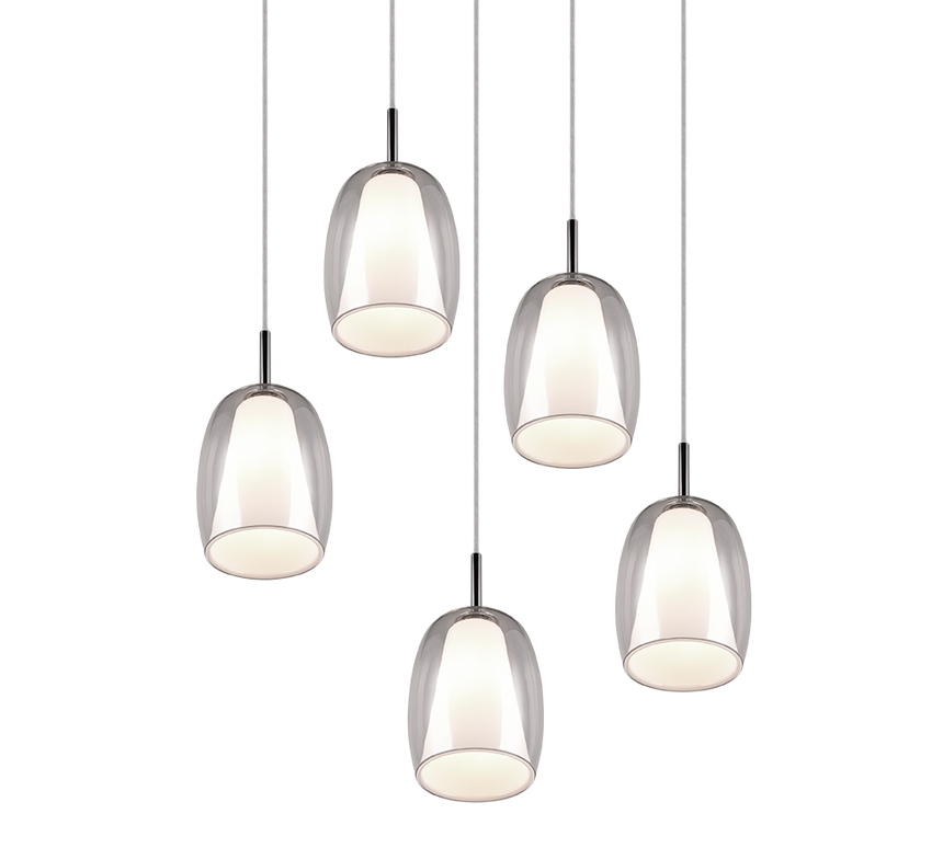 Lámpara de techo colgante Trio Barret LED cromo 3000K 150cm 317530506