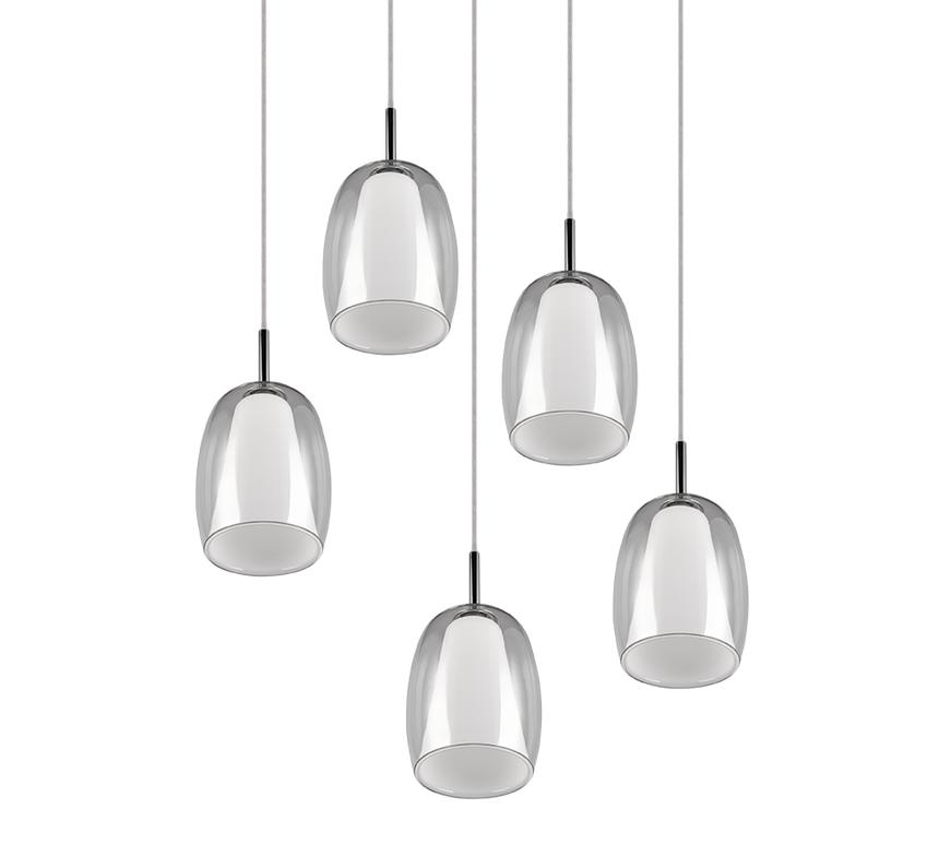 Lámpara de techo colgante Trio Barret LED cromo 3000K 150cm 317530506