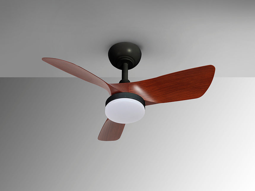 Ventilador de techo Schuller Tropic LED negro y nogal CCT Ø76cm 319614 - imagen 4