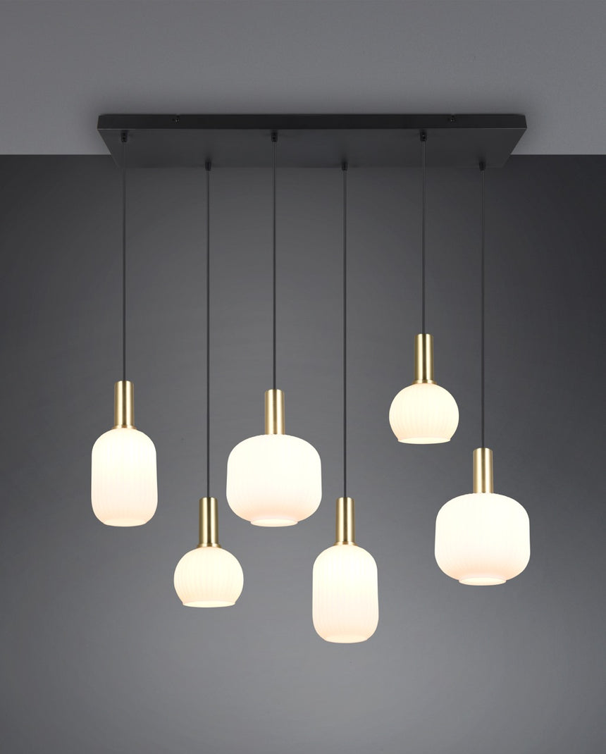 Trio DIVA Lámpara de techo colgante 6 luces bronce mate 319800608