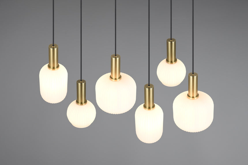 Trio DIVA Lámpara de techo colgante 6 luces bronce mate 319800608