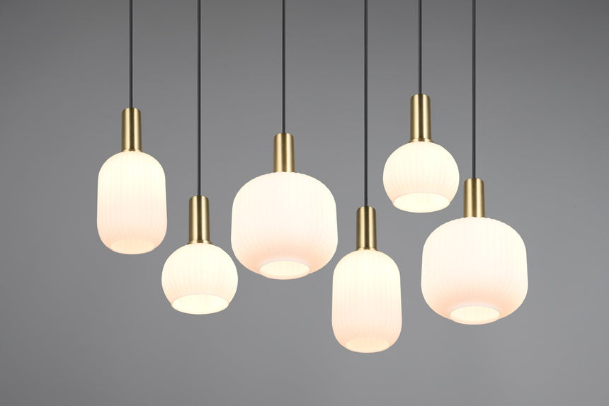 Trio DIVA Lámpara de techo colgante 6 luces bronce mate 319800608