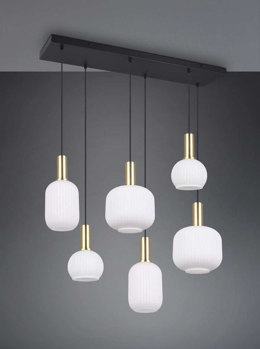 Trio DIVA Lámpara de techo colgante 6 luces bronce mate 319800608