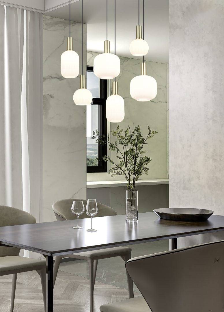 Trio DIVA Lámpara de techo colgante 6 luces bronce mate 319800608