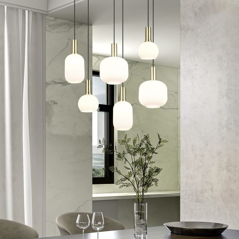 Trio DIVA Lámpara de techo colgante 6 luces bronce mate 319800608