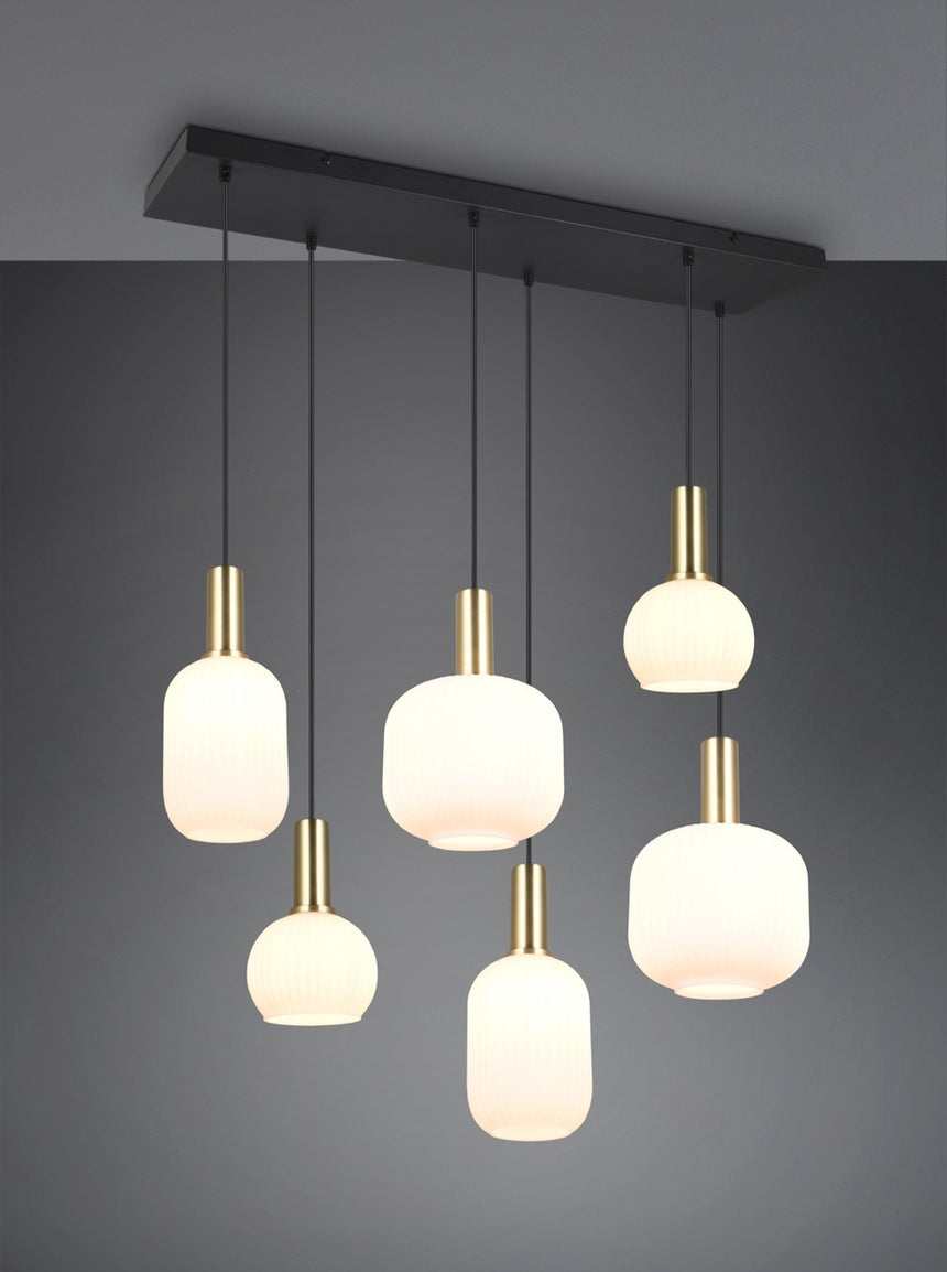 Trio DIVA Lámpara de techo colgante 6 luces bronce mate 319800608