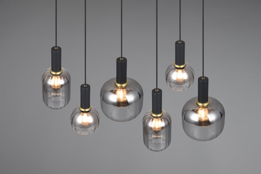 Trio DIVA Lámpara de techo colgante 6 luces negro 319800632