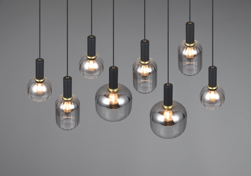 Trio DIVA 8-Light Pendant Ceiling Lamp, Black 319800832