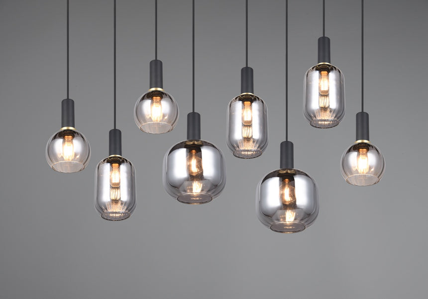 Trio DIVA 8-Light Pendant Ceiling Lamp, Black 319800832