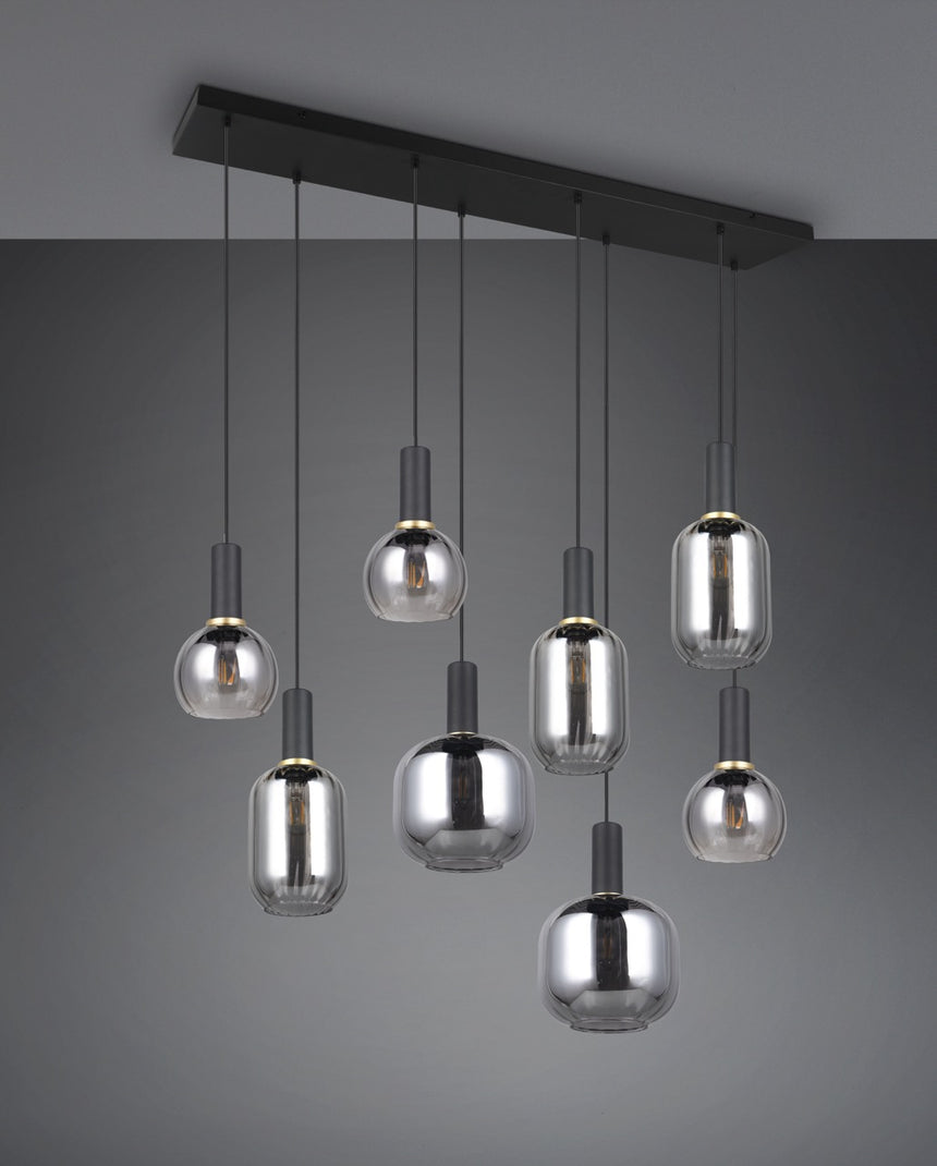 Trio DIVA 8-Light Pendant Ceiling Lamp, Black 319800832