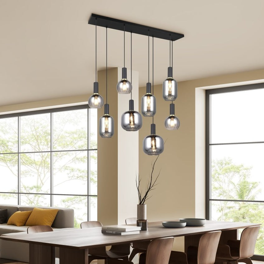 Trio DIVA 8-Light Pendant Ceiling Lamp, Black 319800832
