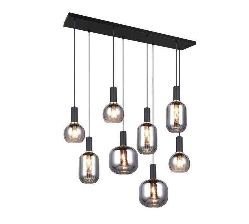 Trio DIVA 8-Light Pendant Ceiling Lamp, Black 319800832