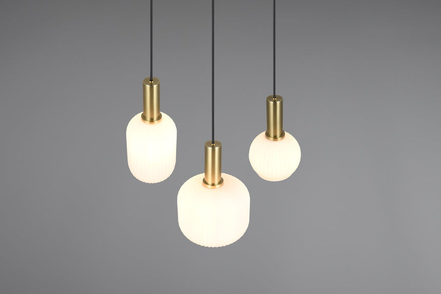 Trio DIVA Lámpara colgante 3 luces blanco bronce mate 319830308