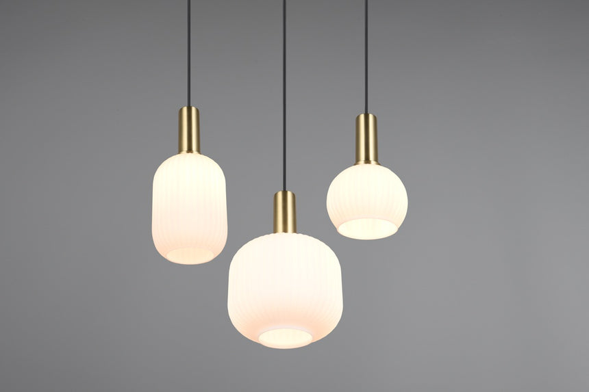 Trio DIVA Lámpara colgante 3 luces blanco bronce mate 319830308