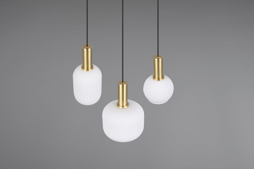 Trio DIVA Lámpara colgante 3 luces blanco bronce mate 319830308