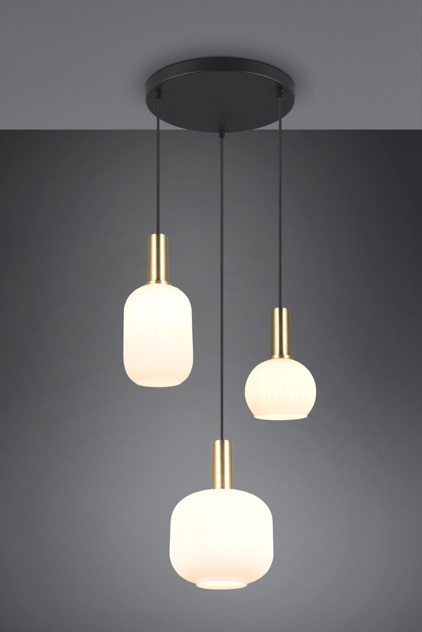 Trio DIVA Lámpara colgante 3 luces blanco bronce mate 319830308
