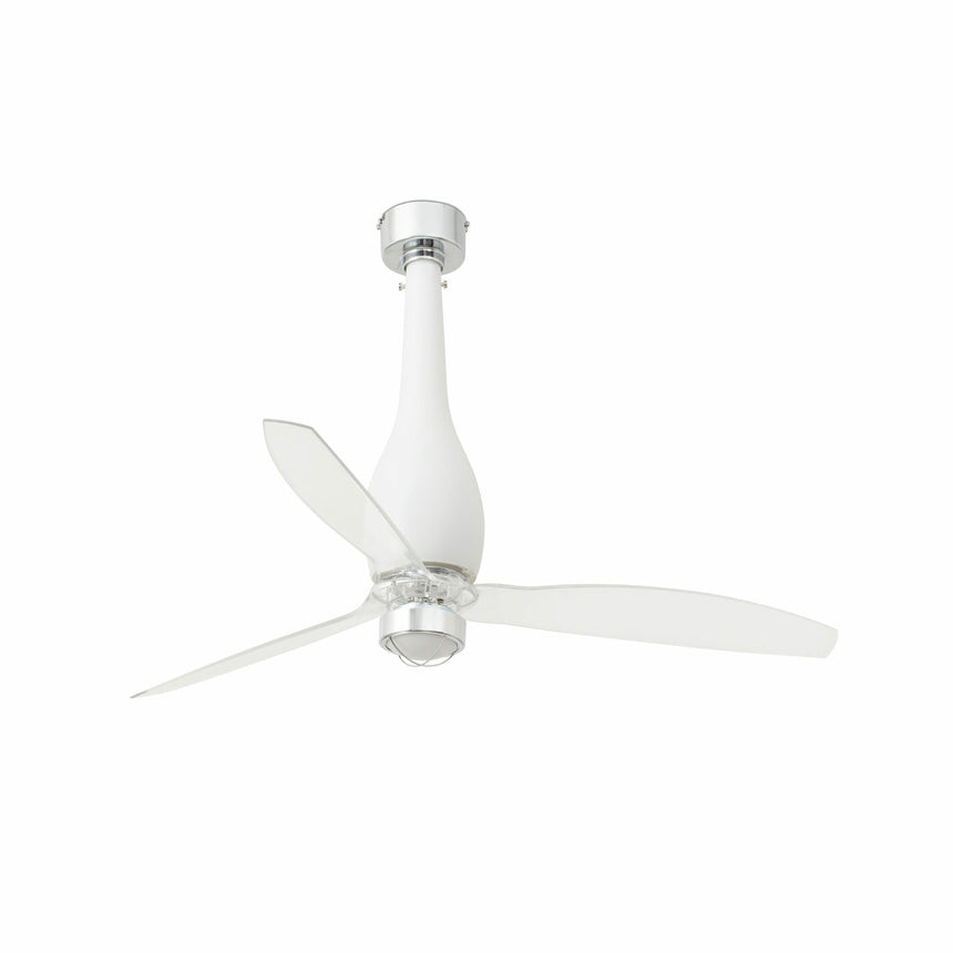 Faro Eterfan Fan without light, steel body, glass diffuser