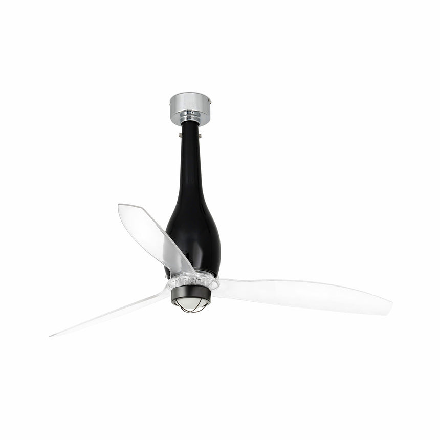 Faro Eterfan Fan without light, steel body, glass diffuser