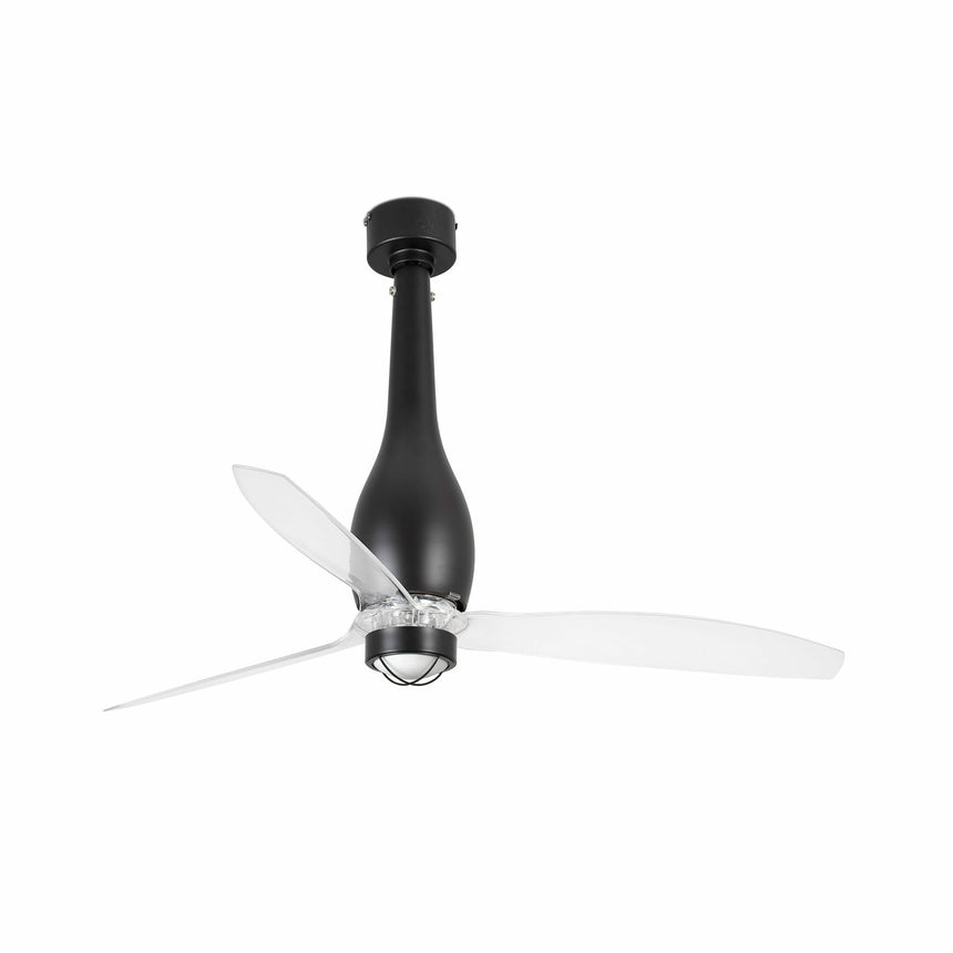 Faro Eterfan Fan without light, steel body, glass diffuser