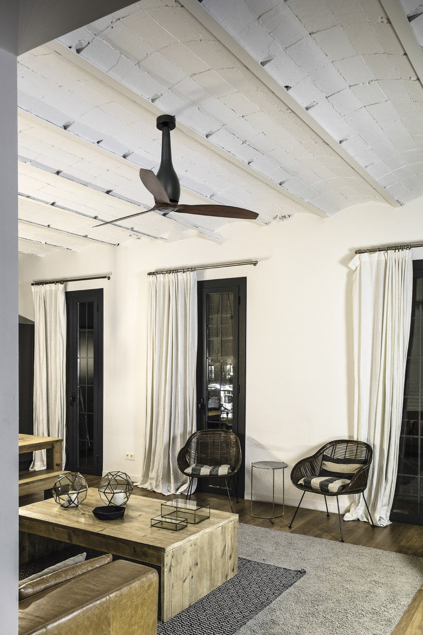 Faro Eterfan Ventilador sin luz cuerpo de metal y palas de madera