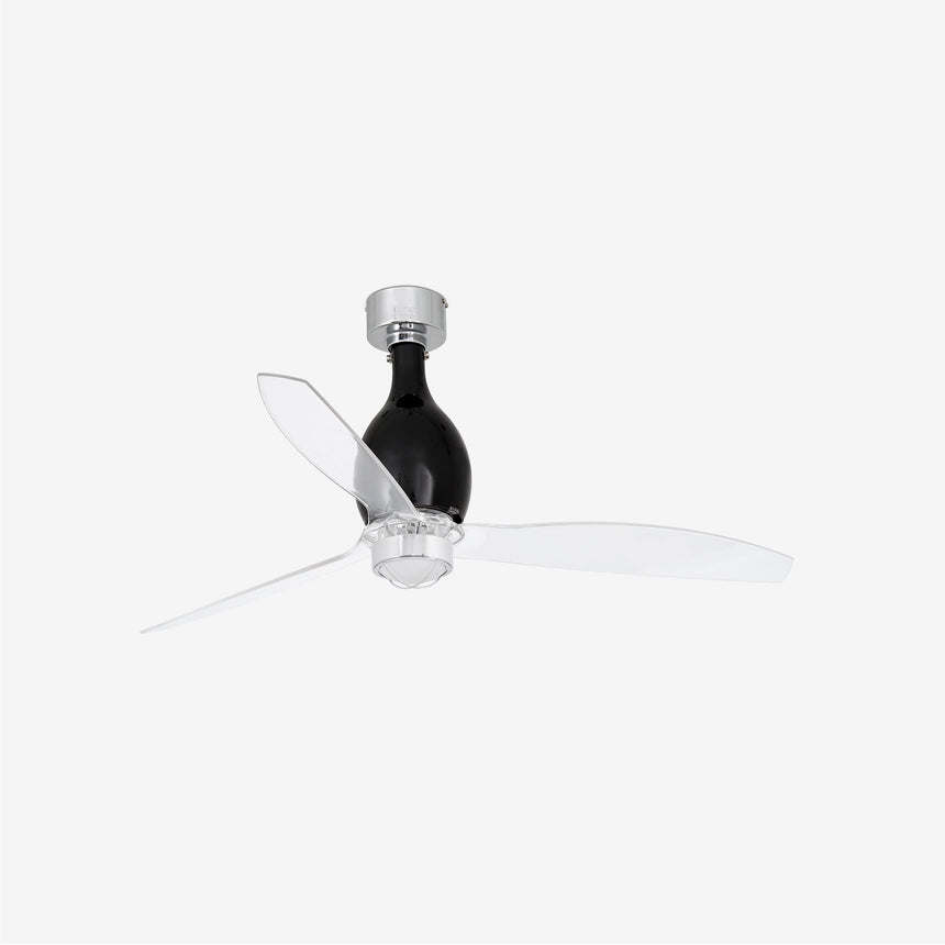 Faro Mini Eterfan Fan without light, steel body, glass diffuser