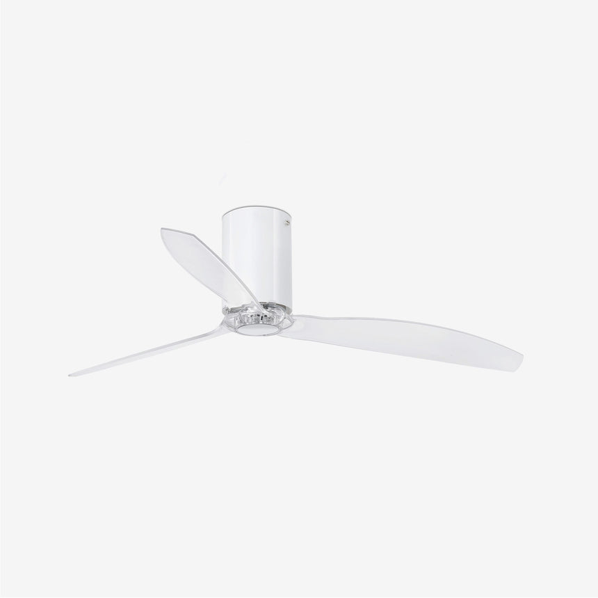 Faro MINI TUBE FAN M Fan without light white metal and glass 3 blades