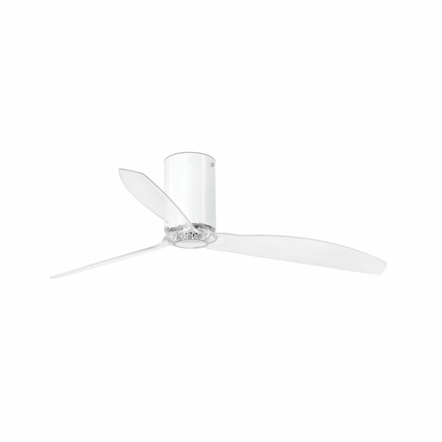 Faro MINI TUBE FAN M Fan without light white metal and glass 3 blades