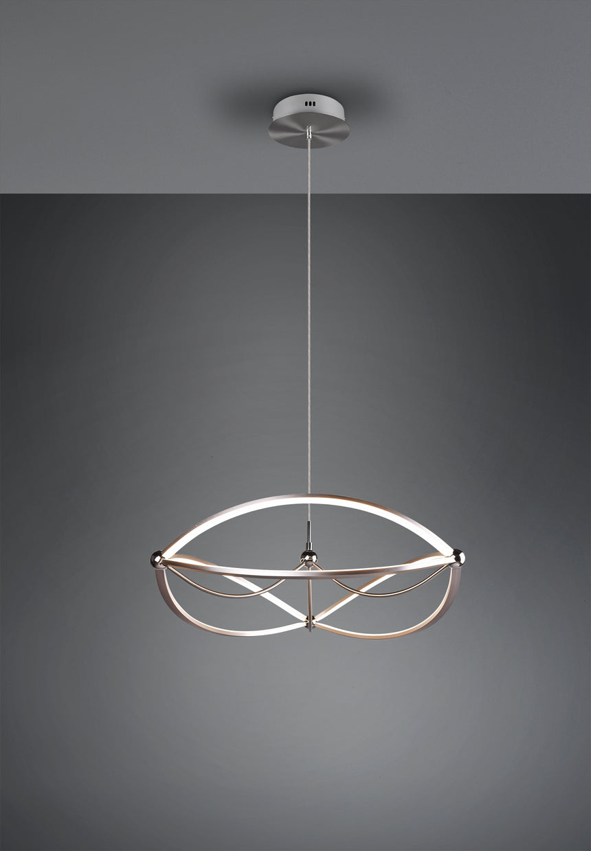 Trio Charivari Matte Nickel Metal LED Pendant Lamp 321210107