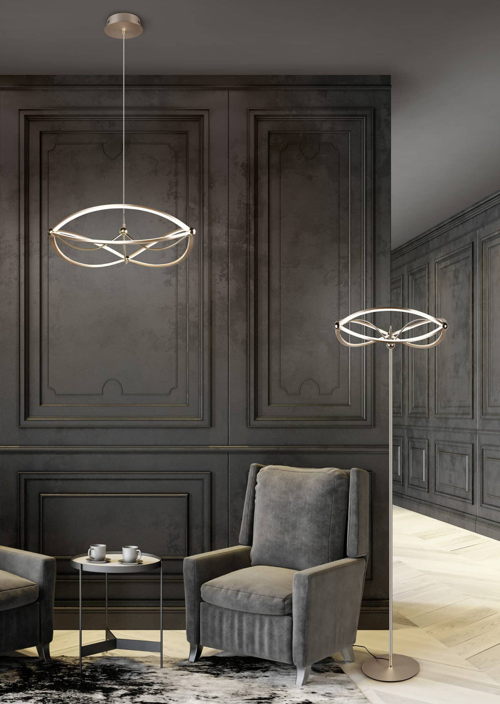 Trio Charivari Matte Bronze Metal LED Pendant Lamp 321210108