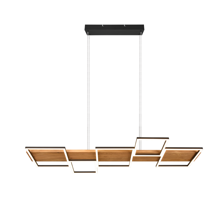 Lámpara de techo colgante Trio Harper LED negro mate 3000K regulable 150cm 3