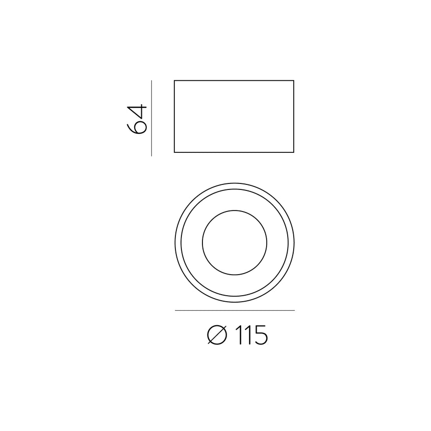 ACB Studio Ceiling Light 3235/12 White, LED 12W 3000K 1118lm, CRI90, Integrated LED P32351B