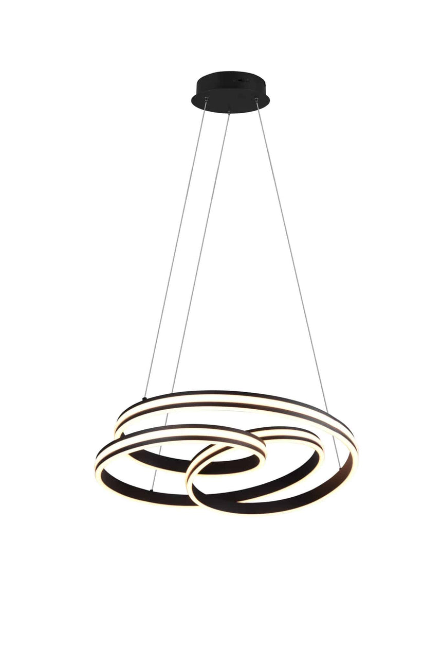 Trio Nuria black mat metal LED pendant lamp 326210132