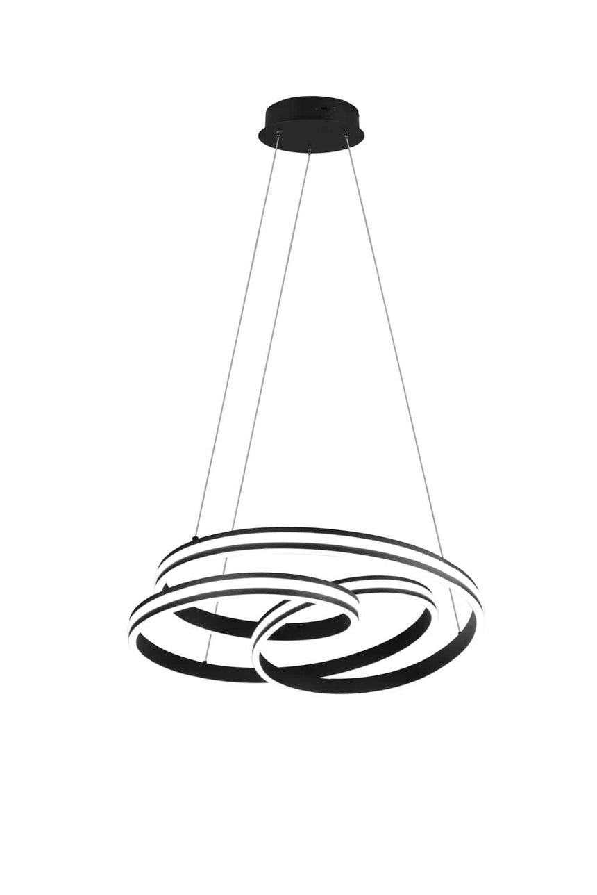 Trio Nuria black mat metal LED pendant lamp 326210132