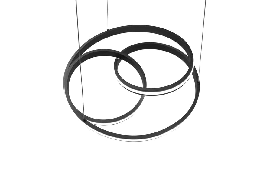 Trio Nuria black mat metal LED pendant lamp 326210132