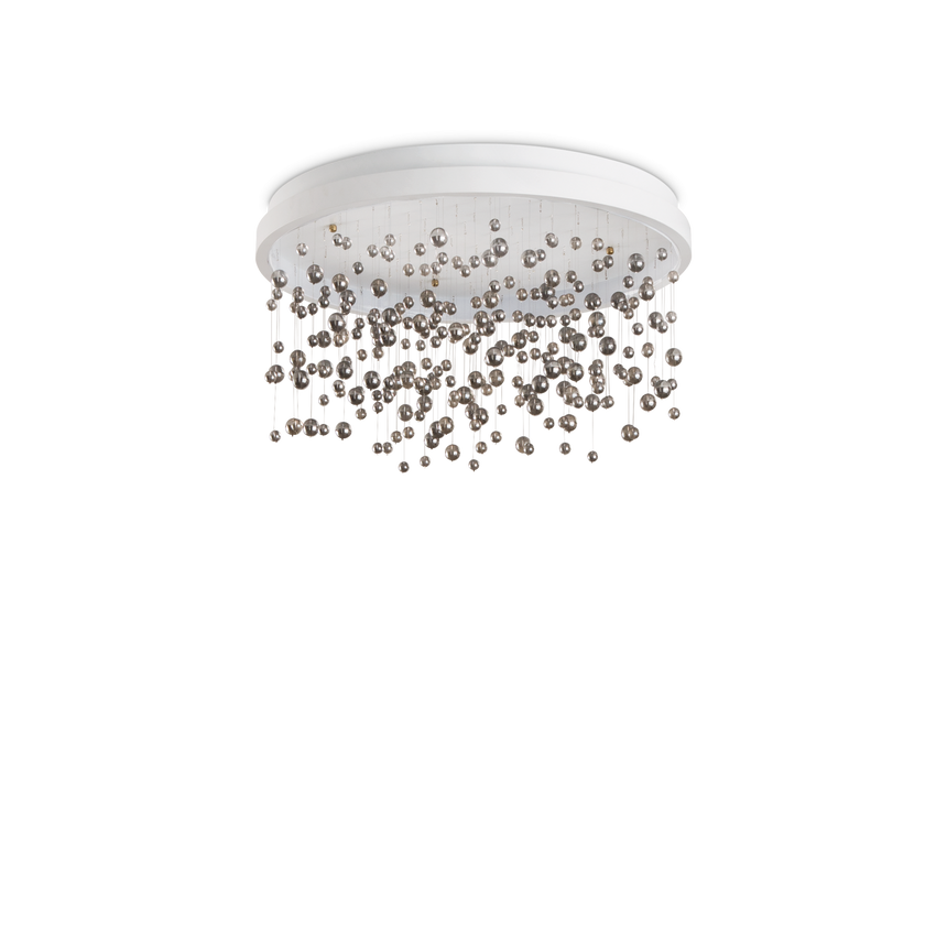 Plafón de techo Ideal Lux Armony blanco cristal LED 48W regulable Ø50cm 328492