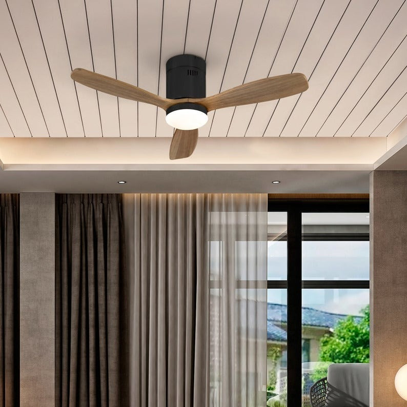 Schuller Siroco Mini Fan black and dimmable walnut 329385D