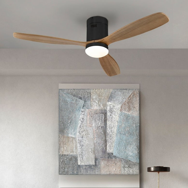 Schuller Siroco Black and walnut fan 132cm dimmable 329514D