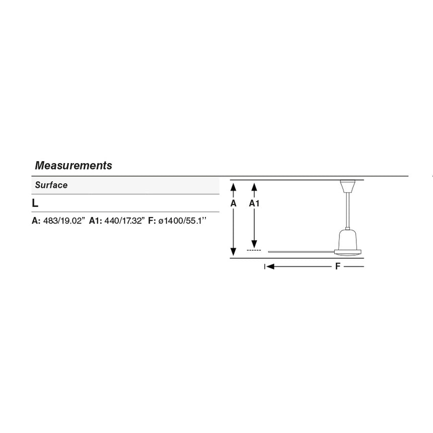 Medidas y dimensiones Faro Indus blanco Ø140cm 33001 (cm)