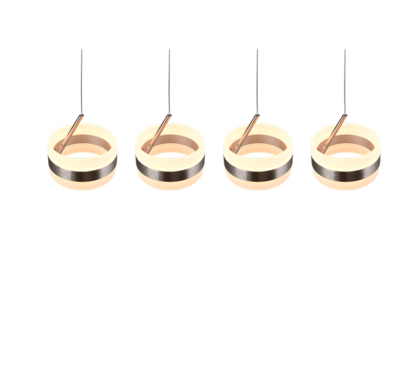 Lámpara de techo colgante Trio Dios LED níquel mate 150cm 331410407