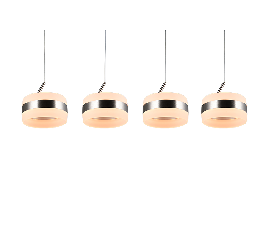 Lámpara de techo colgante Trio Dios LED níquel mate 150cm 331410407