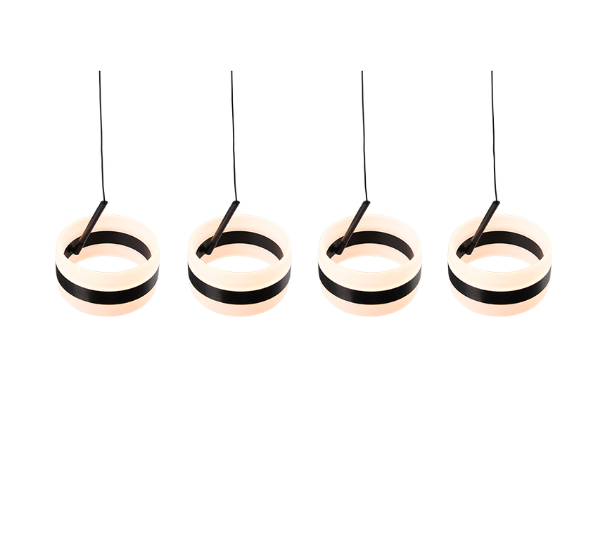 Lámpara de techo colgante Trio Dios LED negro mate 150cm 331410432