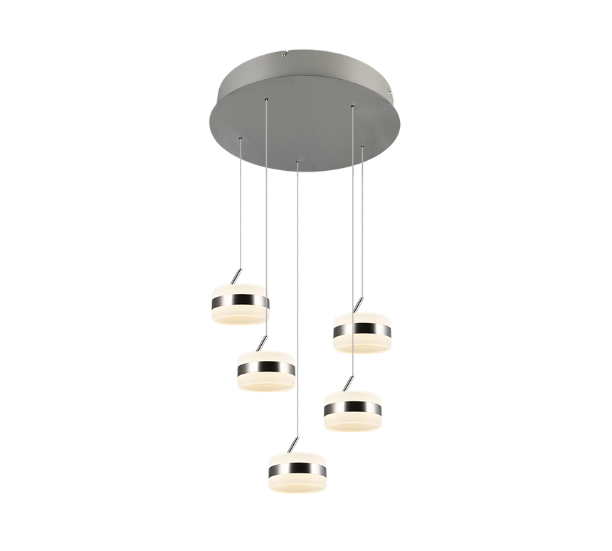 Lámpara de techo colgante Trio Dios LED níquel mate 150cm 331430507