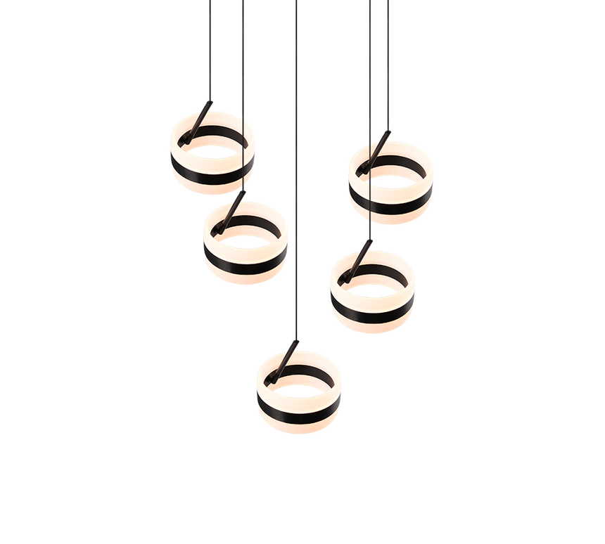 Lámpara de techo colgante Trio Dios LED negro mate 150cm 331430532