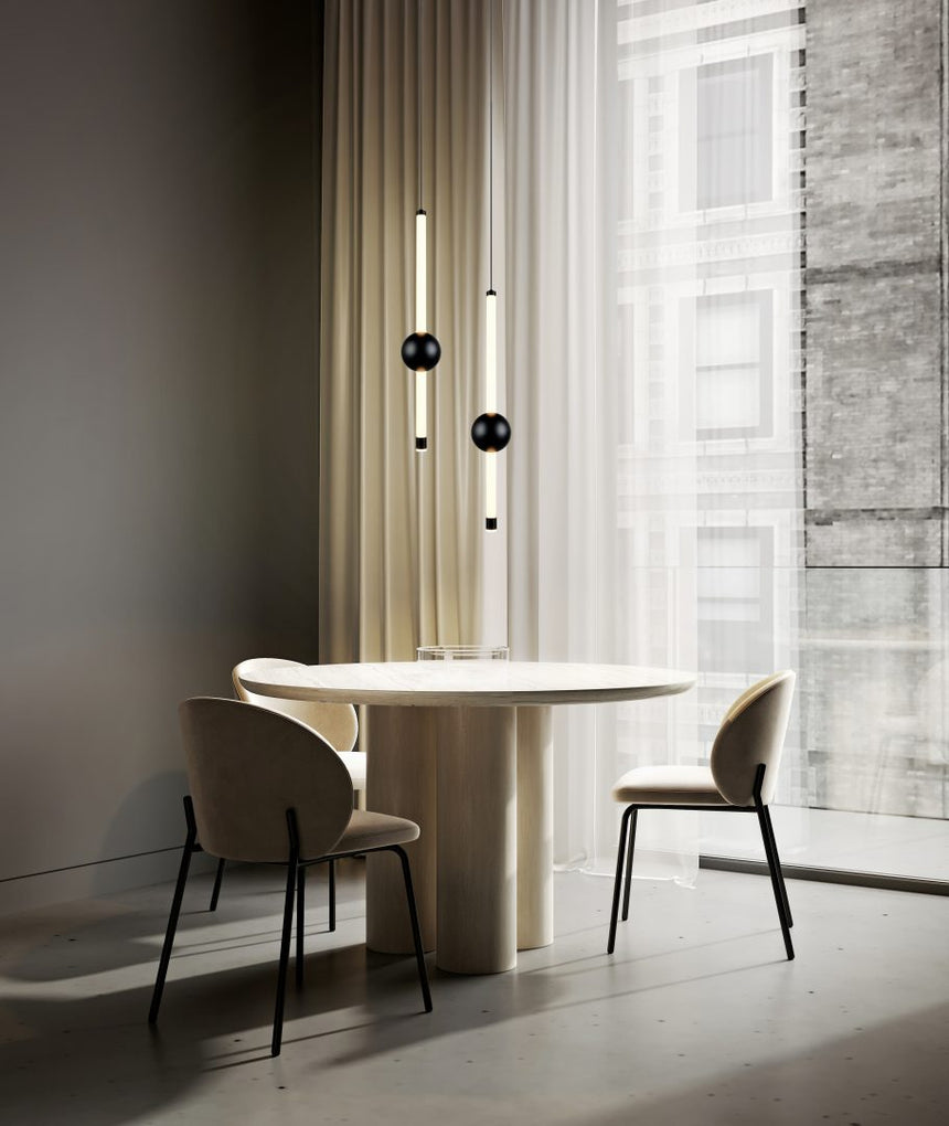 Lámpara de techo colgante Trio Melita LED negro mate 150cm 331510132