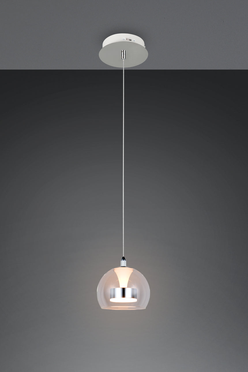 Lámpara de techo colgante Trio Flynt LED cromo 150cm 331610106